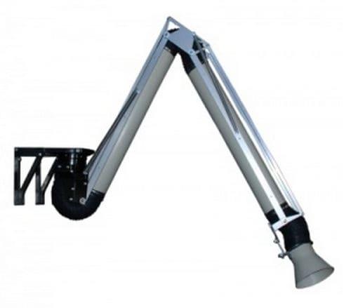 wall-mounted extraction arm / rigid / for welding fume extractors / polypropylene