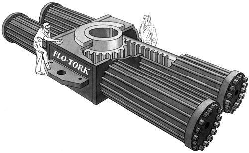 rotary actuator / hydraulic / double-acting / rack-and-pinion