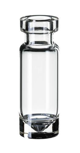 conical bottom vial / clear glass / micro / crimp