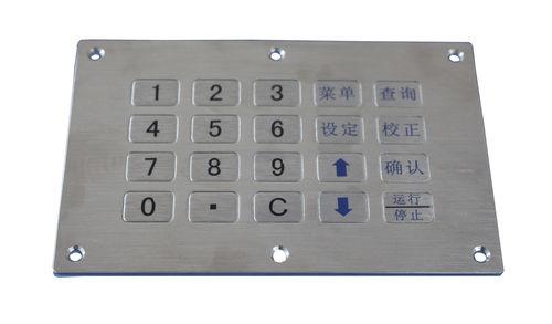 20-keys keypad / panel-mount / metal / compact