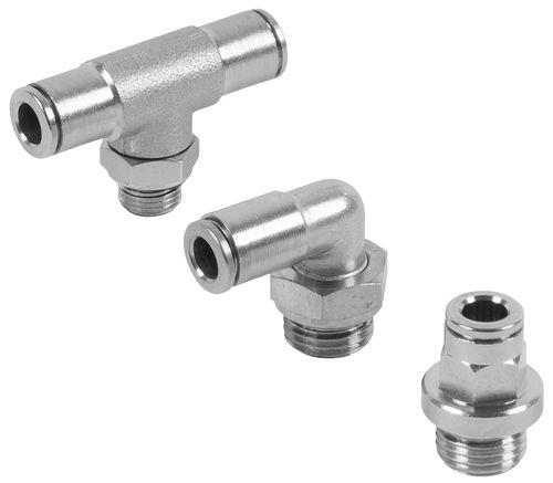 push-in fitting / T / brass