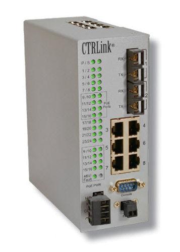 industrial network switch / PoE / managed / 24 ports