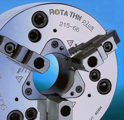 turning power chuck / 3-jaw / through-hole / lathe