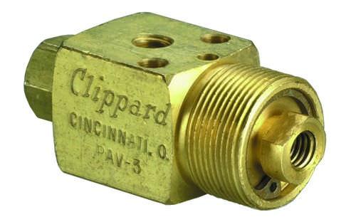 poppet valve / pneumatic / compact / brass