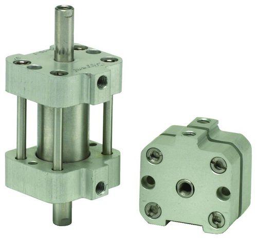 pneumatic cylinder / single-acting / block / stainless steel