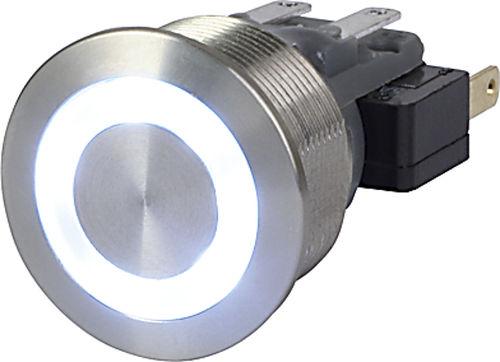 momentary push-button switch / single-pole / vandal-proof / illuminated