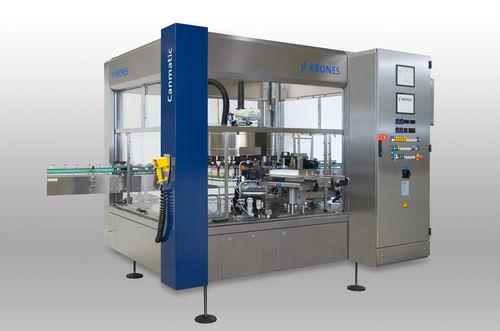 rotary labelling machine / hot-melt glue / for cylindrical products / bottle