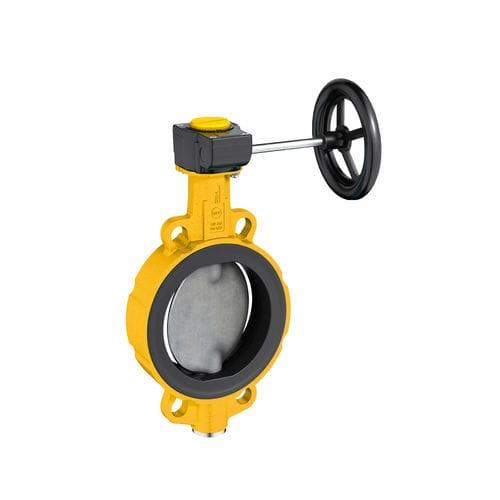 butterfly valve / handwheel / for gas / wafer