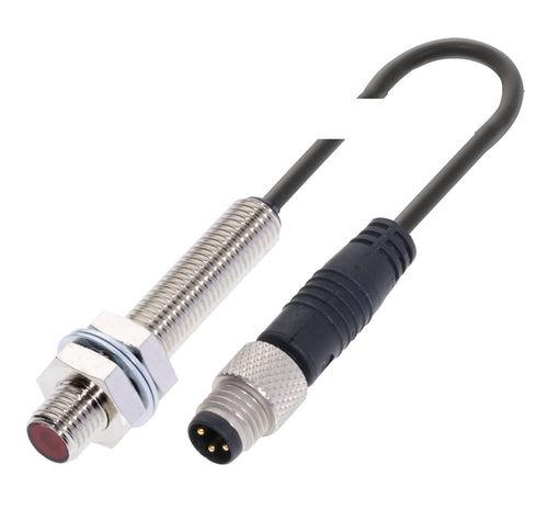 through-beam photoelectric sensor / with background suppression / cylindrical / red light