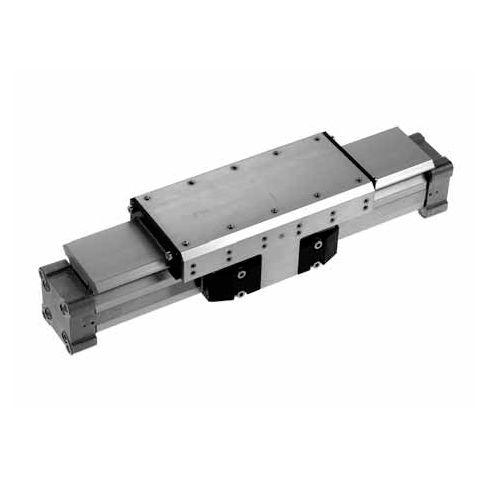 rodless cylinder / pneumatic / double-acting / with adjustable cushions