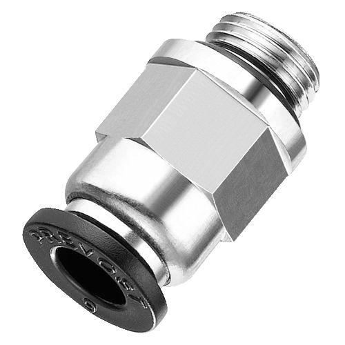 push-in fitting / male / threaded / straight