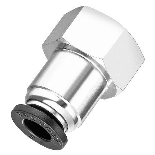 female fitting / push-in / straight / nickel-plated brass