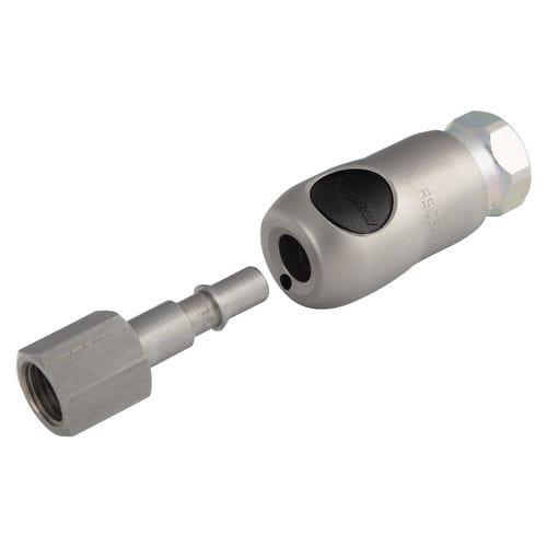 push-to-connect quick coupling / security / stainless steel / for compressed air