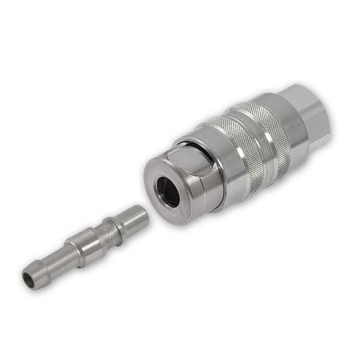 security quick coupling / stainless steel / pneumatic / high-flow