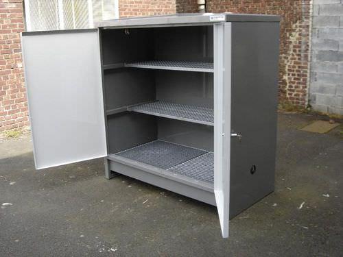 storage cabinet / double door / shelf / metal