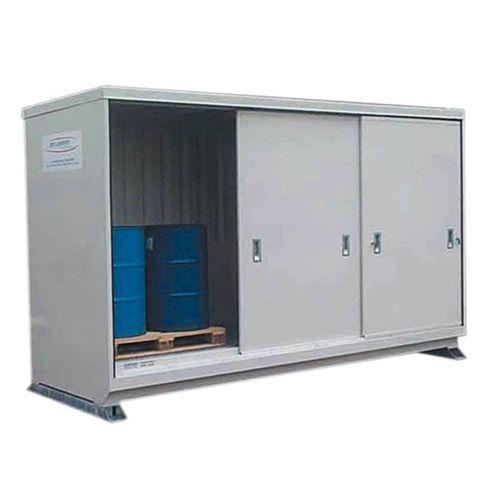 storage cabinet / double door / sliding door / metal