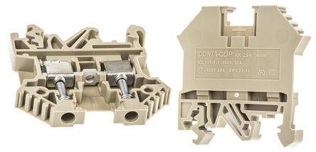 screw connection terminal block / DIN rail-mounted / beige