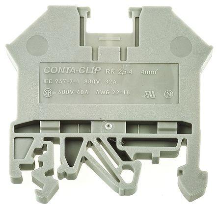 DIN rail-mounted terminal block / gray