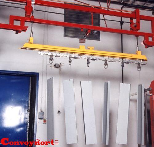 stainless steel conveyor / overhead / with hoist / horizontal