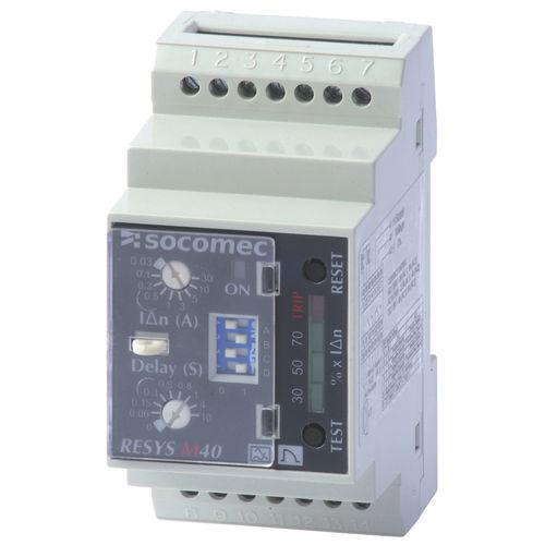 earth-leakage protection relay / DIN rail / adjustable / time delay