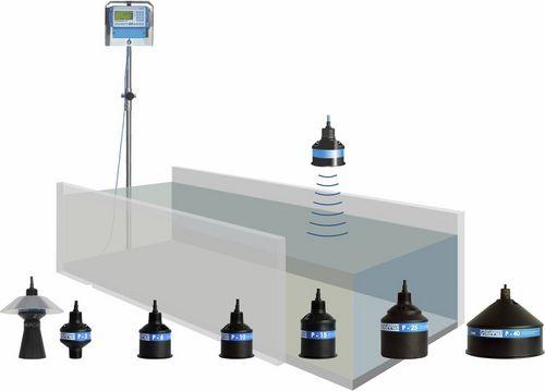 ultrasonic level sensor / for liquids / bulk solids / for tanks