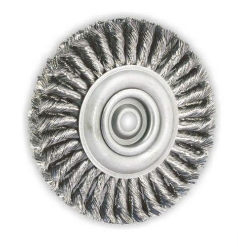 knotted wheel brush / cleaning / deburring / steel