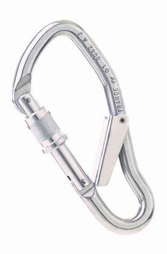 locking carabiner / aluminium / asymmetrical