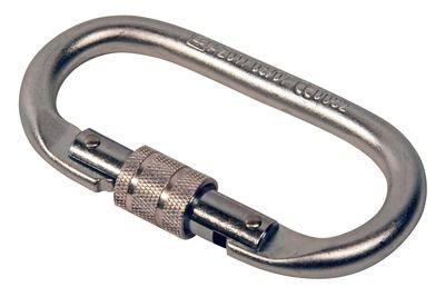 locking carabiner / steel / oval