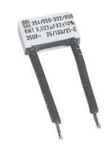 polyester film capacitor / radial / noise-suppression