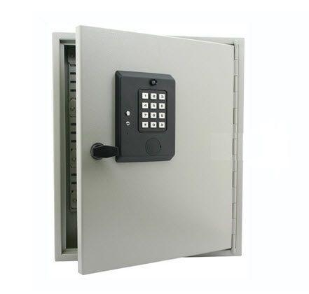 security cabinet / wall-mounted / hinged door / metal