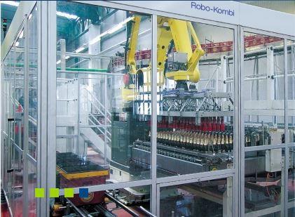 robotic depalletizing cell / palletizing / bottle
