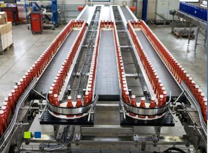 chain conveyor / for the food industry / accumulation / horizontal