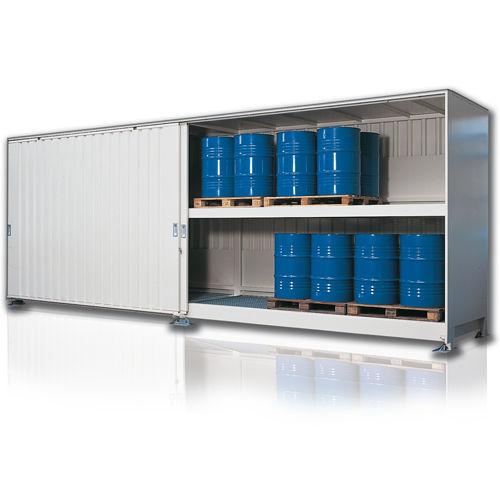 ventilated storage container / roller shutter