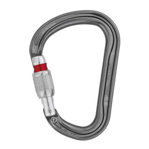 locking carabiner / aluminium / asymmetrical / offset