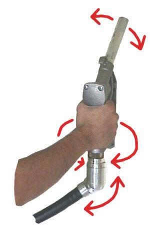 crimp fitting / elbow / for dispensing nozzles / spherical