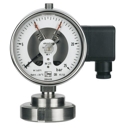 pressure gauge / Bourdon tube / dial / aluminum / with diaphragm seal