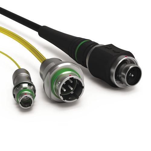 fiber optic connector / circular / push-pull