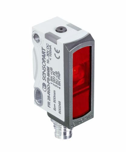 reflex type photoelectric sensor / rectangular / for transparent materials