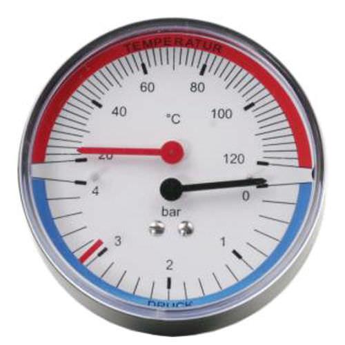 dial pressure gauge and thermometer / process