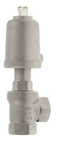 shut-off valve / corner / stainless steel / for aggressive media