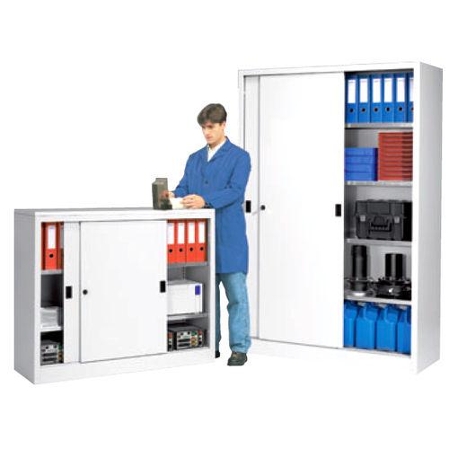 storage cabinet / sliding door / sheet metal / lockable